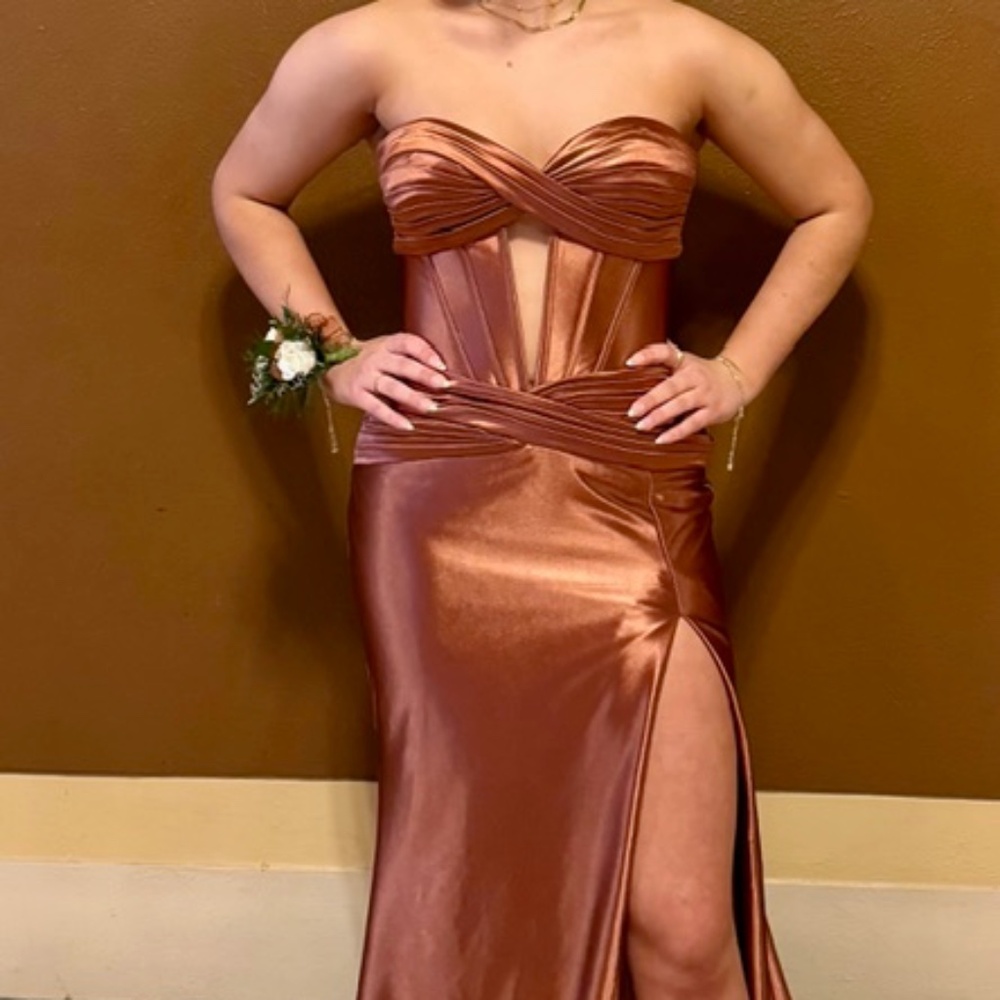 Gorgeous Sherri Hill Copper Prom Dress